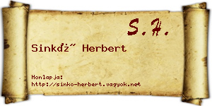 Sinkó Herbert névjegykártya
